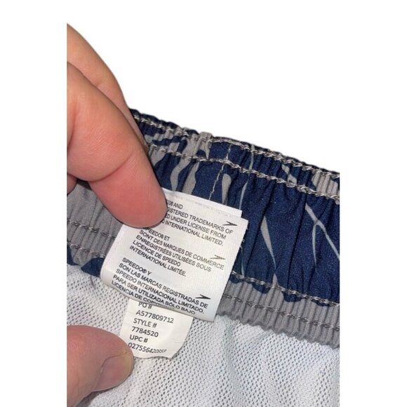 Speedo Men's XXL 8" Floral Print Volley Swim Shorts - Navy/Gray - Picture 11 of 12